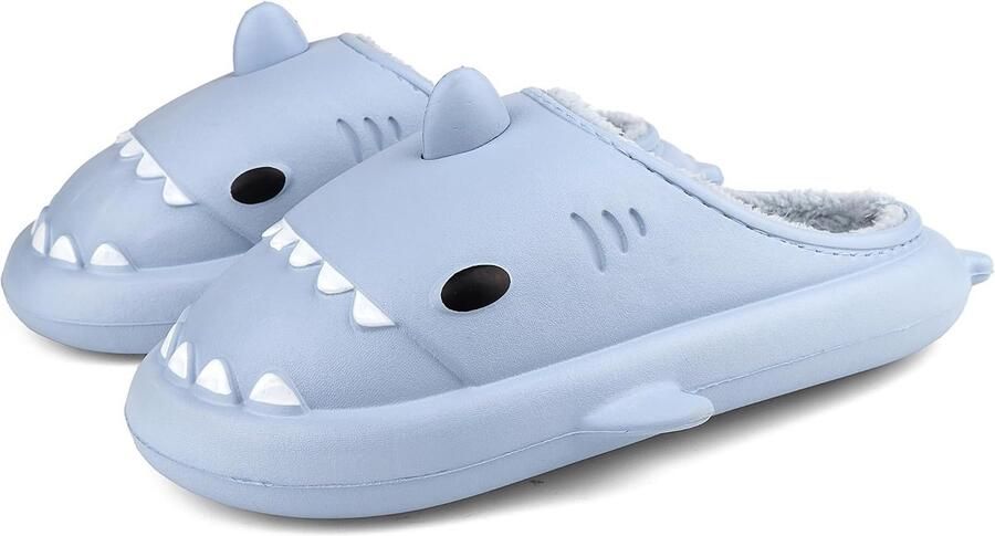 Womens Haaien Slippers Winter Pluche Warm Huis Schoenen Waterdichte Leuke Cartoon Indoor Outdoor Familie Schoenen