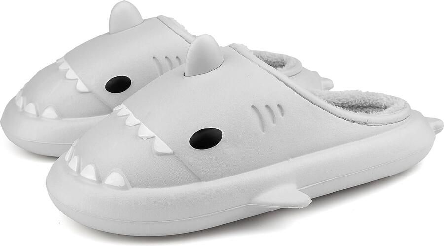 Womens Haaien Slippers Winter Pluche Warm Huis Schoenen Waterdichte Leuke Cartoon Indoor Outdoor Familie Schoenen