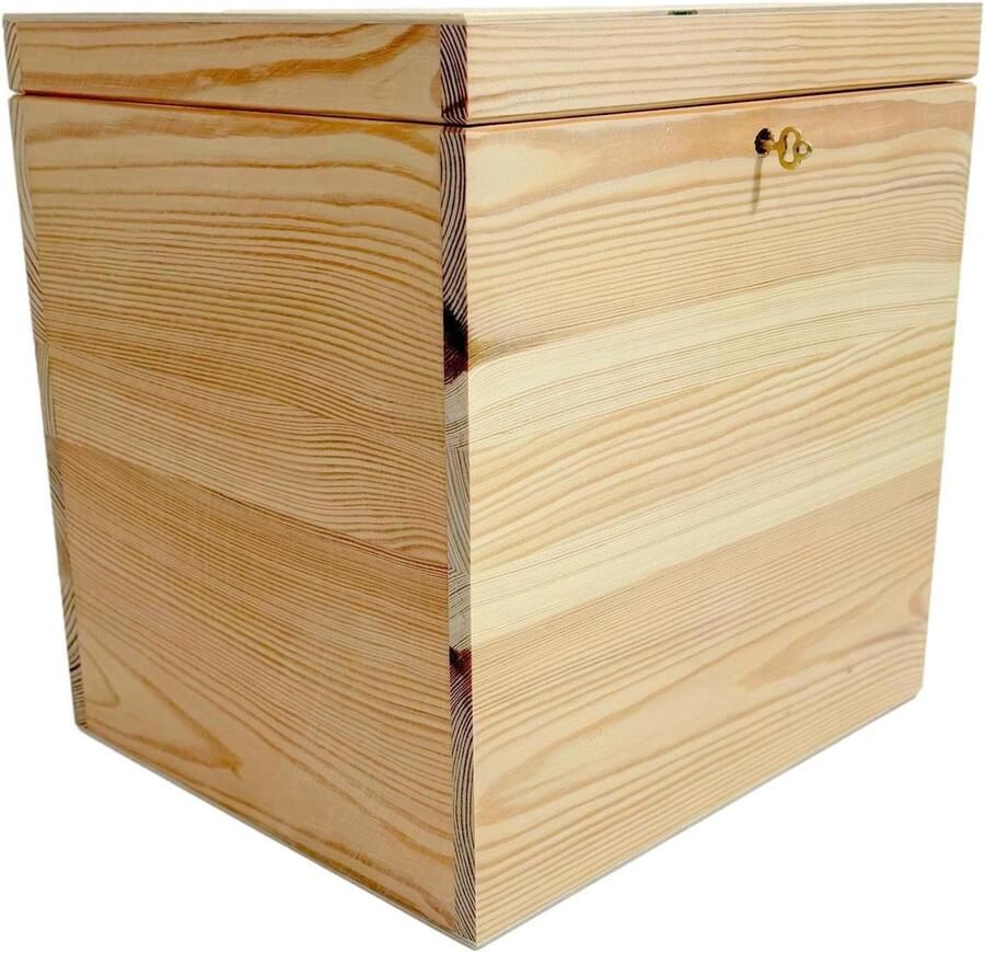 World Rechthoekige houten kist voor enveloppen of stemurne Doos met gleuf voor enveloppen 25 x