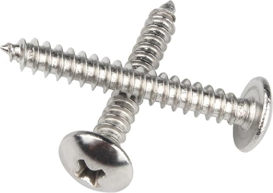 X 40mm 40 Pcs Rond hoofd Houtschroeven 304 Roestvrij staal kruiskop Paddestoel Hoofd Zelftappende Schroeven