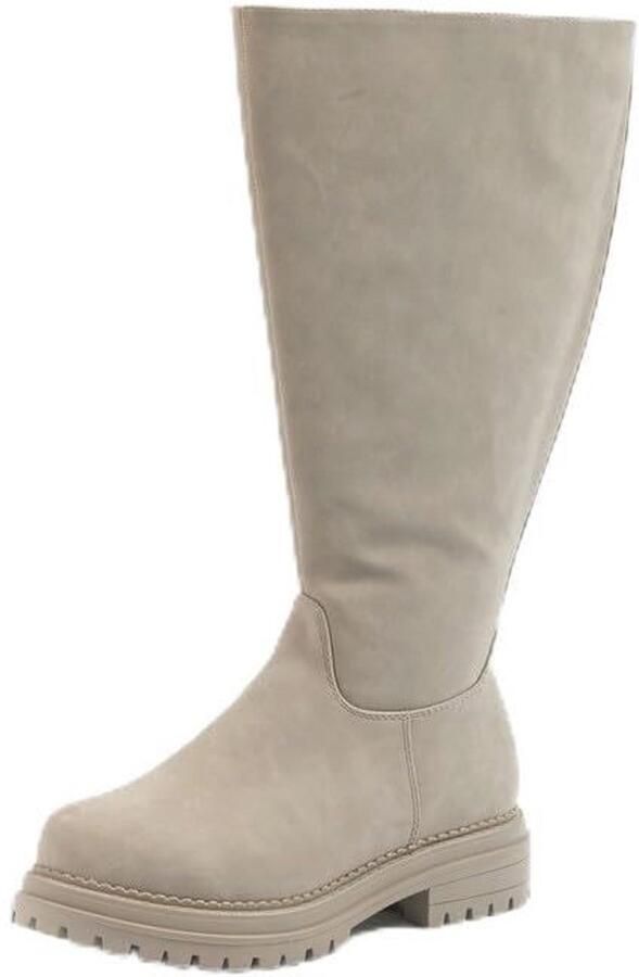 XL laarzen met brede kuiten Beige