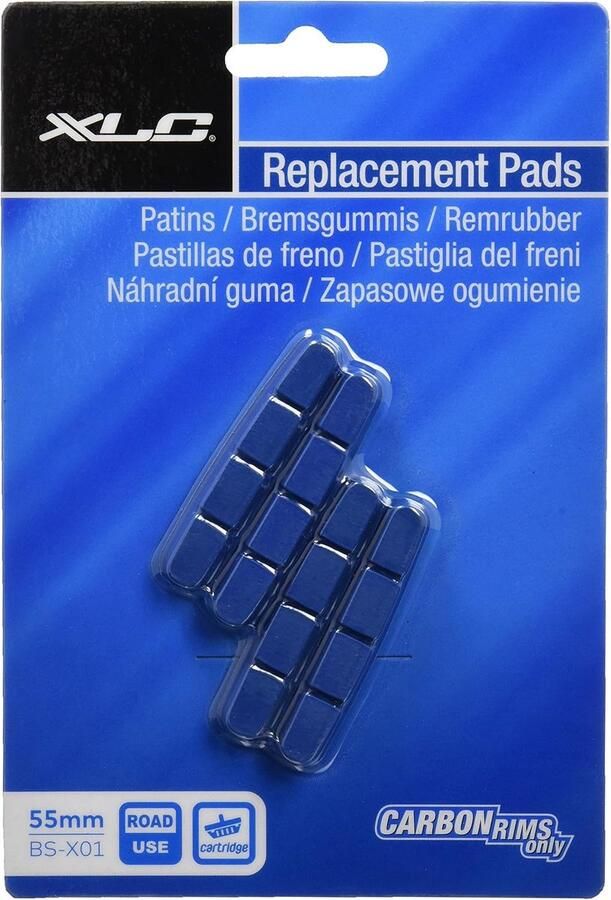 XLC Uniseks remschoenen voor volwassenen BS-X01 set van 4 55 mm voor carbonvelgen zwart één
