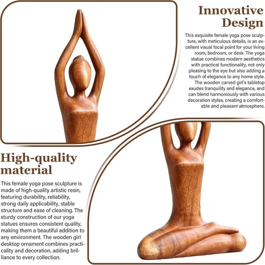 Yoga-pose-figuur polyhars yoga-beeldje vrouw meisjes kunstdecoratie polyhars yoga-beelden voor woonkamer slaapkamer kantoor Moederdag tafeldecoratie