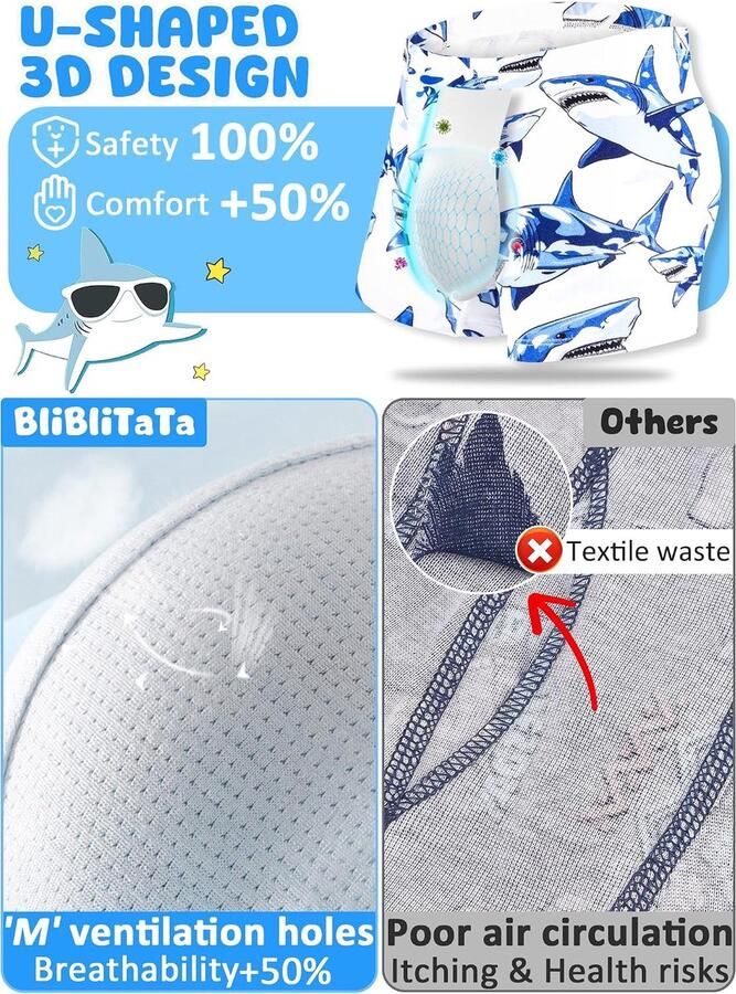 Zacht Katoen Zonder Label Slipjes voor Peuters Comfortabel Ademende Boxershorts 6-Pack - Foto 2
