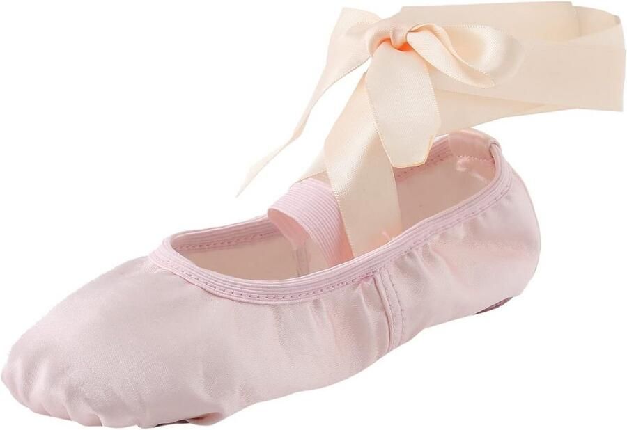 Zachte Balletschoenen voor Kinderen met Genaaide Band voor Dans en Gymnastiek