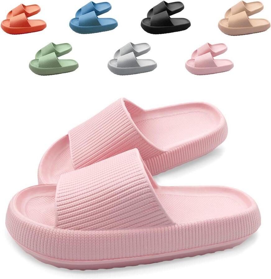 Zachte Dames Pantoffels met Dikke Zool en Antislip voor Binnen en Buiten