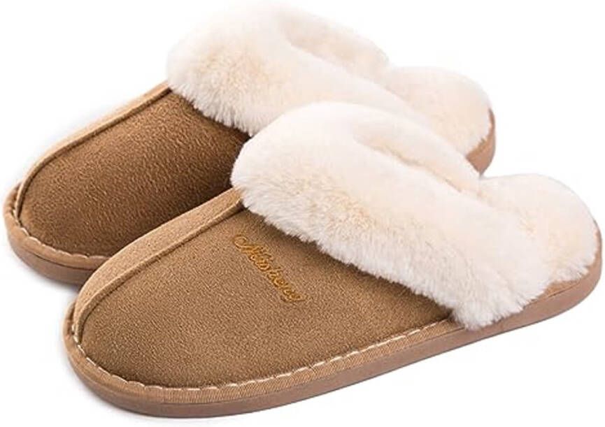 Zachte Dames Slippers voor Binnen en Buiten Warme Pluche Pantoffels met Antislipzool