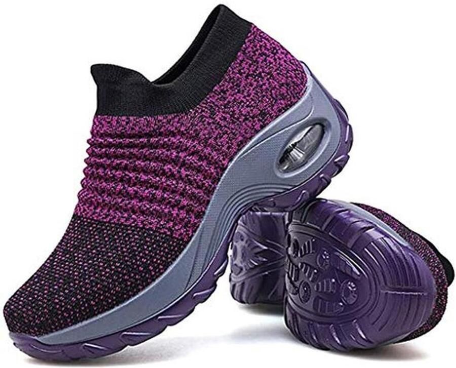 Zachte Dames Wandelschoenen Comfortabele Slip-On Sneakers voor Dagelijks Gebruik