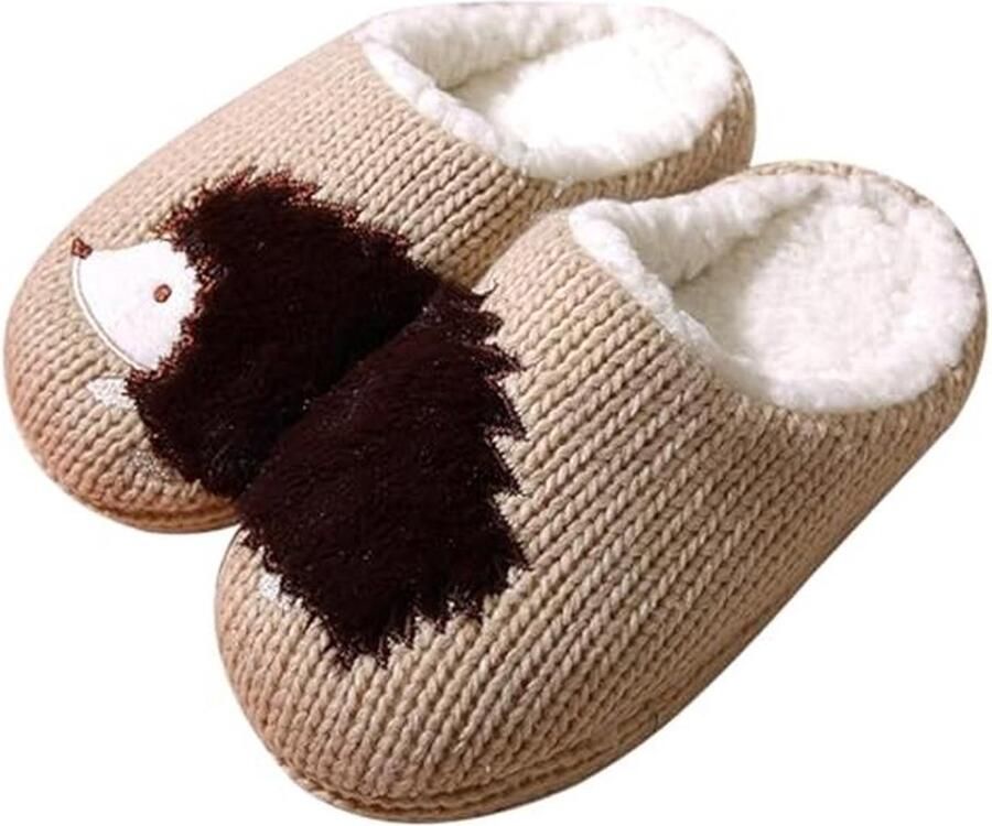 Zachte Damespantoffels van Traagschuim met Antislip en Imitatiebont