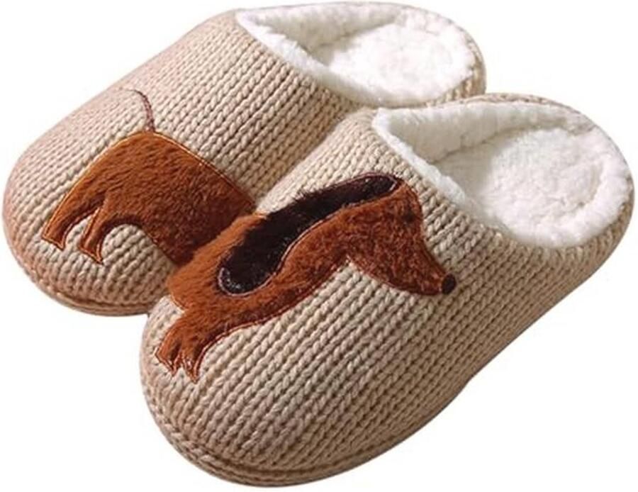 Zachte Damespantoffels van Traagschuim Pluizige Instappers met Antislip Onderzijde