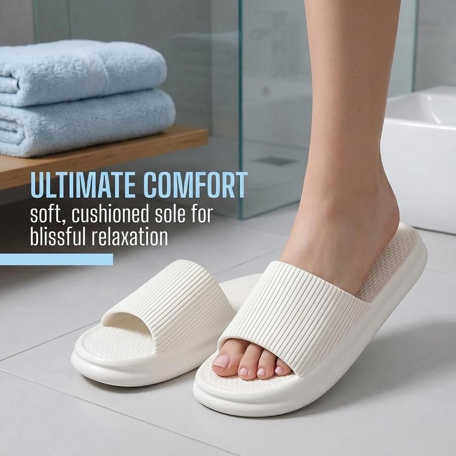Zachte antislip doucheslippers voor dames comfortabel en ademend perfect voor badkamer wellness en hotelgebruik