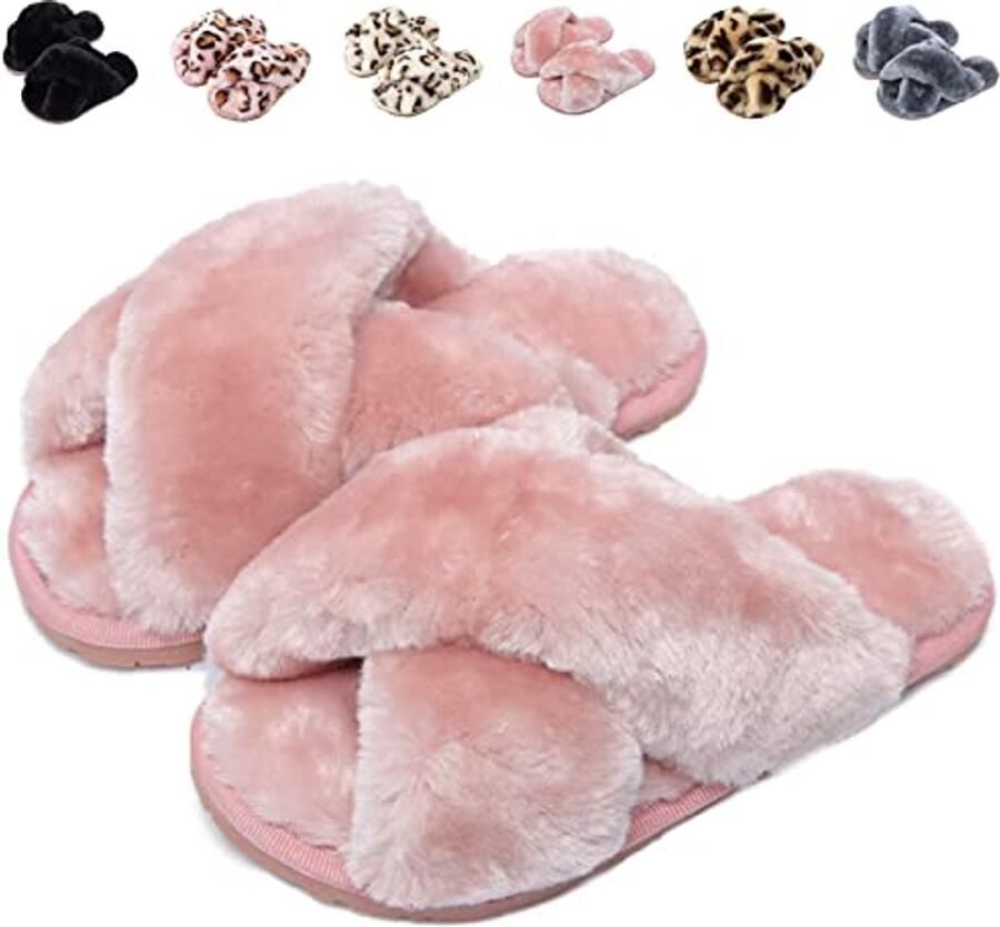 Zachte en Comfortabele Pluche Pantoffels voor Dames en Meisjes Antislip Slippers voor Binnen