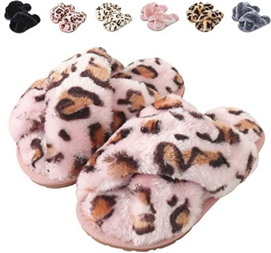 Zachte en comfortabele pluche pantoffels voor dames en meisjes antislip slippers voor binnen