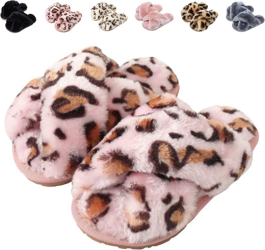 Zachte en comfortabele pluche pantoffels voor dames en meisjes antislip slippers voor binnen