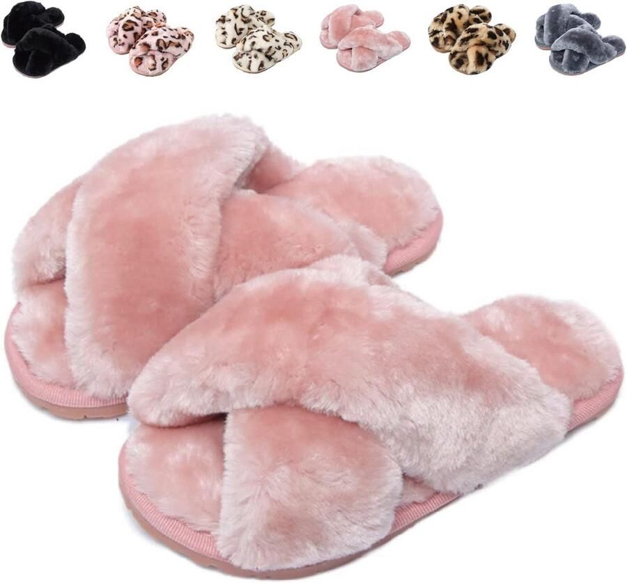Zachte en Comfortabele Pluche Pantoffels voor Dames en Meisjes Antislip Slippers voor Binnen