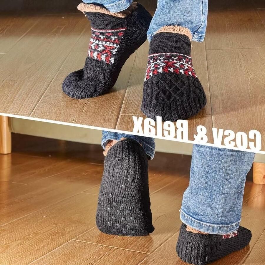 Fluffy Slipper Sokken voor en Antislip Zolen Warm Fleece Voering Comfortabel en Ade d