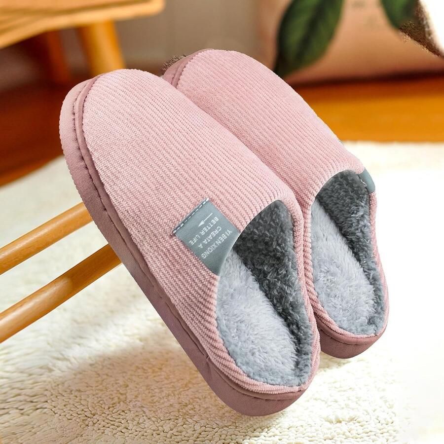 Zachte en Warme Pluche Slippers voor en Antislip Huisschoenen voor Binnen en Buiten