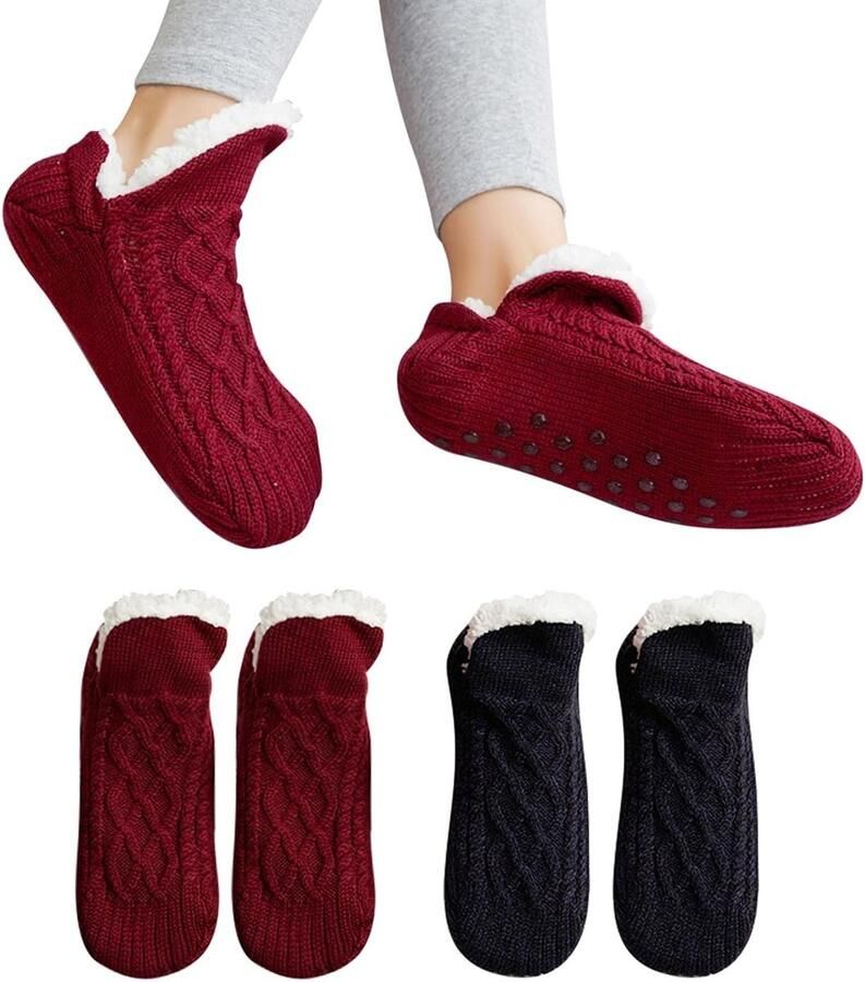 Fluffy Slippersokken voor en Warm en Antislip Fleece Voering Ideaal voor Thuis Meerdere Kleuren Comfortabele Sokken voor Koude Dagen