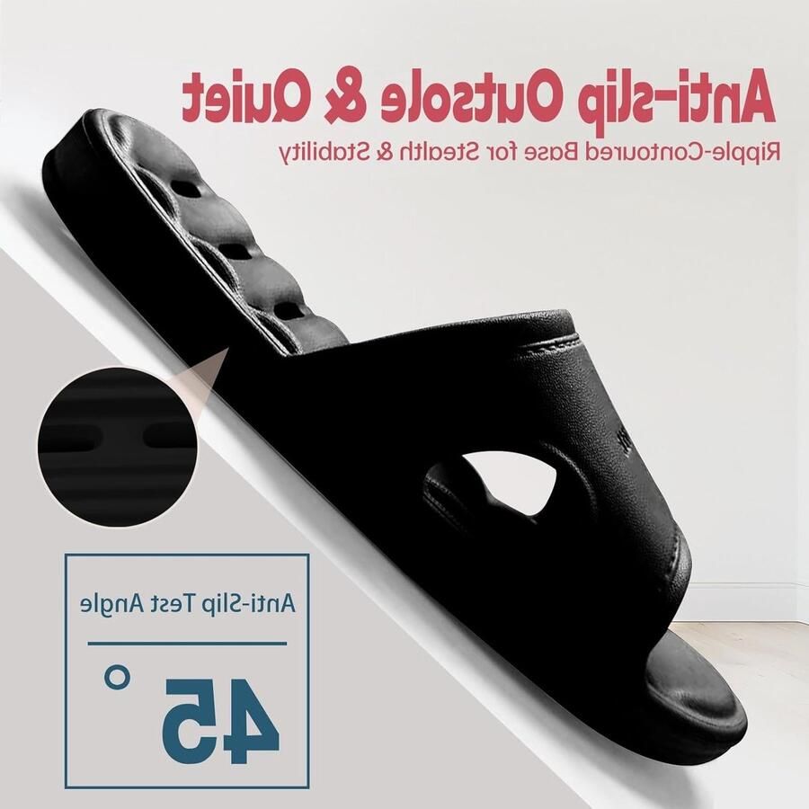 Zachte Gevoerde Doucheslippers voor nen en Antislip Sandalen voor Thuis Badkamer en Zwembad met Sneldrogende Holes