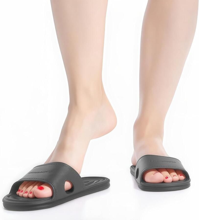 Zachte Gevoerde Antislip Slippers voor en Sneldrogende Sandalen met Gaten voor Badkamer Thuis Zwembad en Spa