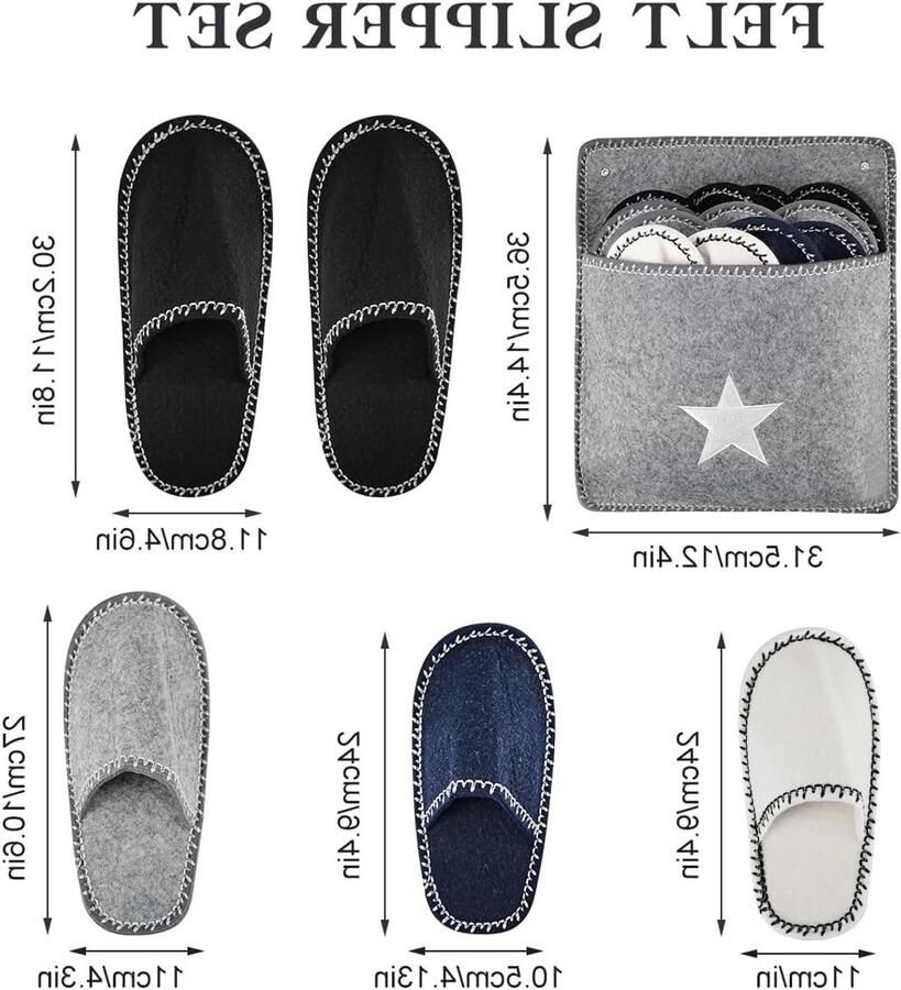Zachte Herbruikbare Slippers voor Gasten met Antislip Zool en Opbergtas Ideaal voor Thuis Reizen en Hotels