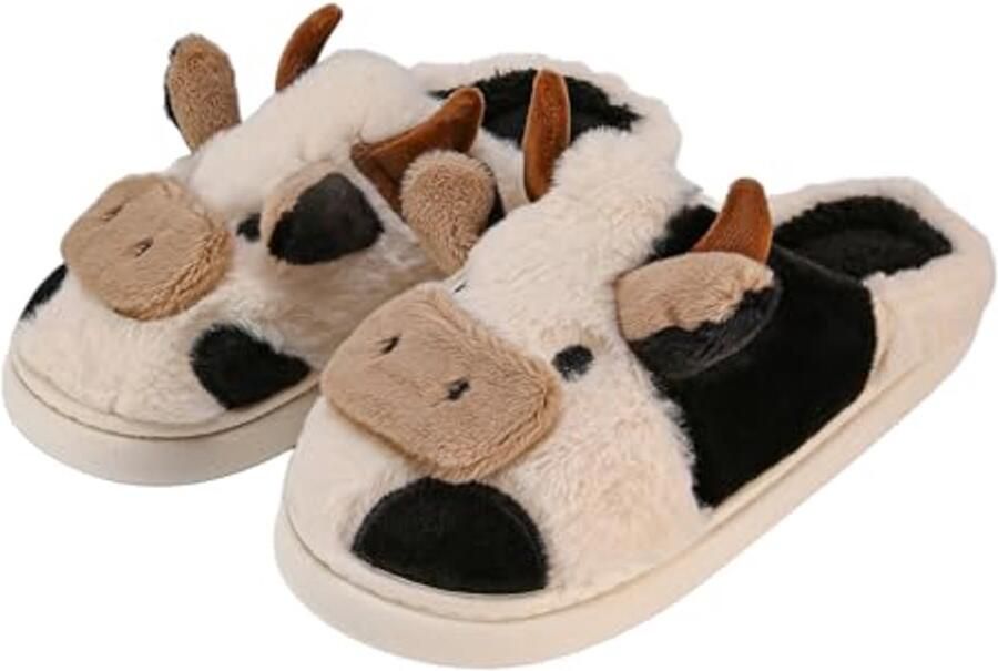 Zachte koe slippers voor en nen Pluche katoenen huis slippers