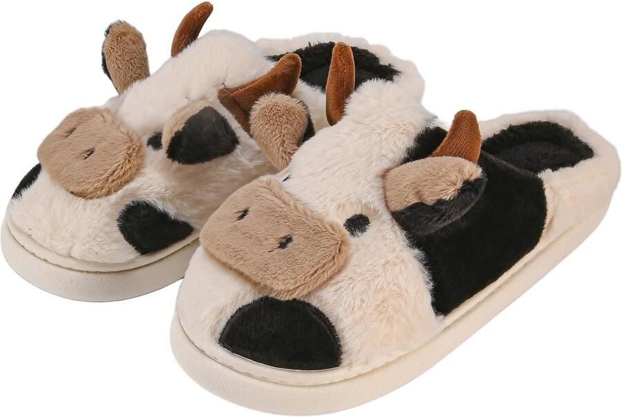 Zachte koe slippers voor en nen Pluche katoenen huis slippers