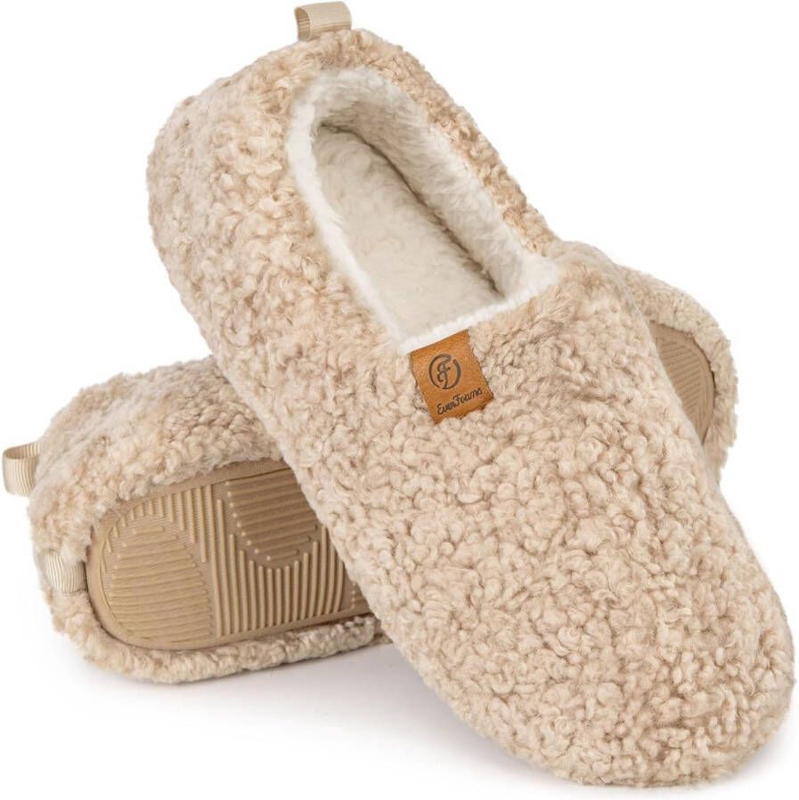Zachte Krullende Pantoffels Dames Traagschuim Huisschoenen met Polar Fleece Voering