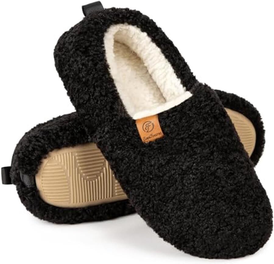 Zachte krullende pantoffels voor dames met traagschuim en polar fleece voering