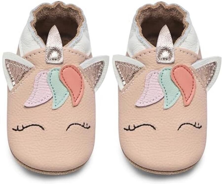 Zachte Leren Baby Shoes voor en Lichtgrijze Fox Anti-Slip
