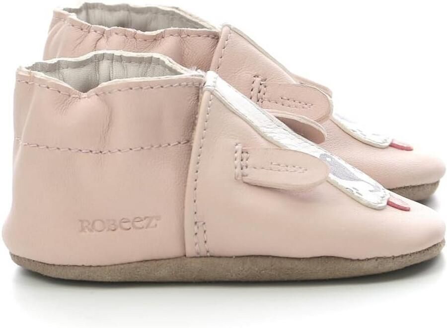 Zachte Leren Slofjes Voor Baby's en Peuters Zoete Hond Design