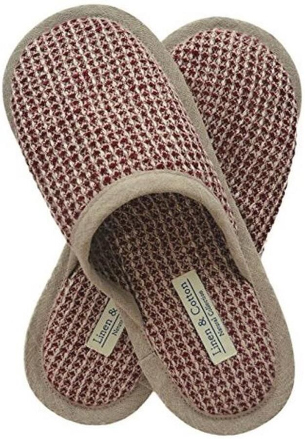 Zachte Lichte Wafelpique Huis Slippers Pantoffels voor en 100% Linnen en Katoen