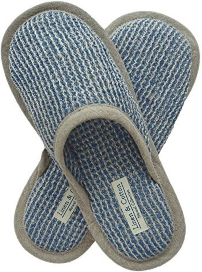 Zachte Lichte Wafelpique Huis Slippers Pantoffels voor en 100% Linnen