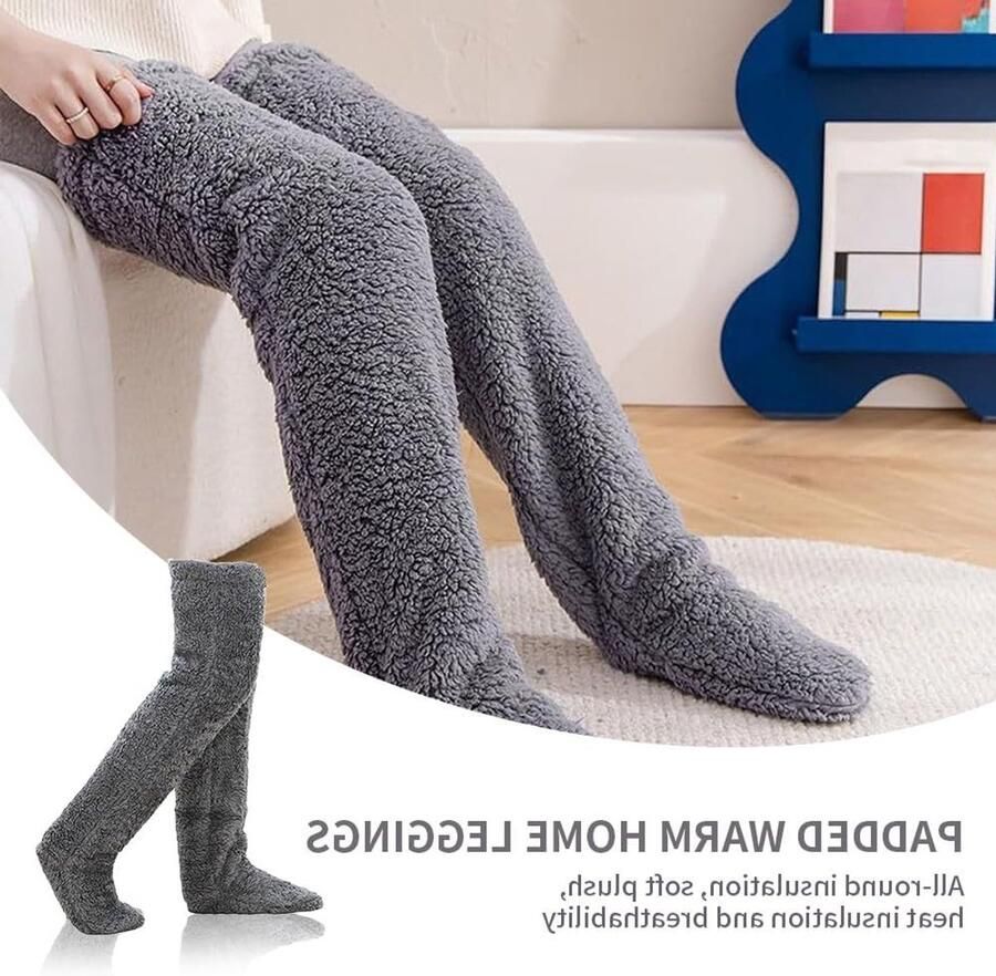 Zachte Overknee Slippers met Fleece Voering voor Dames Warme en Comfortabele Sokken voor Thuis en Slaapkamers Ideaal voor de Winter