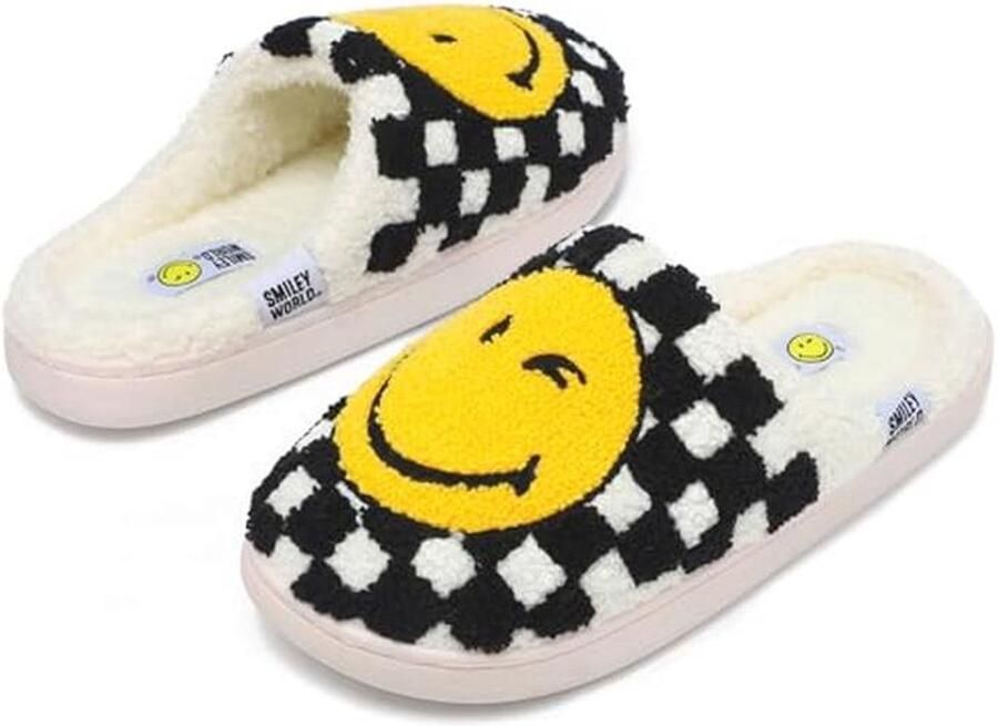 Zachte Pantoffels met Traagschuim Antislip en Pluche Comfortabele Unisex Sloffen voor Binnen en Buiten Witte Zwarte Kleur