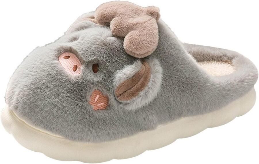 Zachte pluche antislip pantoffels voor en warme indoor slippers