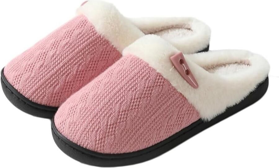 Zachte pluche katoenen pantoffels warme huisslippers antislip winterslippers casual platte schoenen unisex geschikt voor binnen en buiten