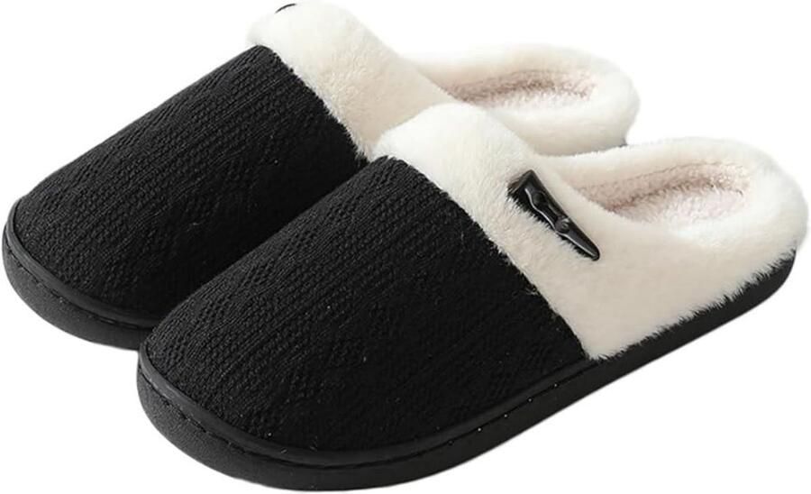 Zachte pluche katoenen pantoffels warme huisslippers antislip winterslippers casual platte schoenen unisex geschikt voor binnen en buiten Geschikte voetlengte Meet uw voetlengte op en kies de juiste