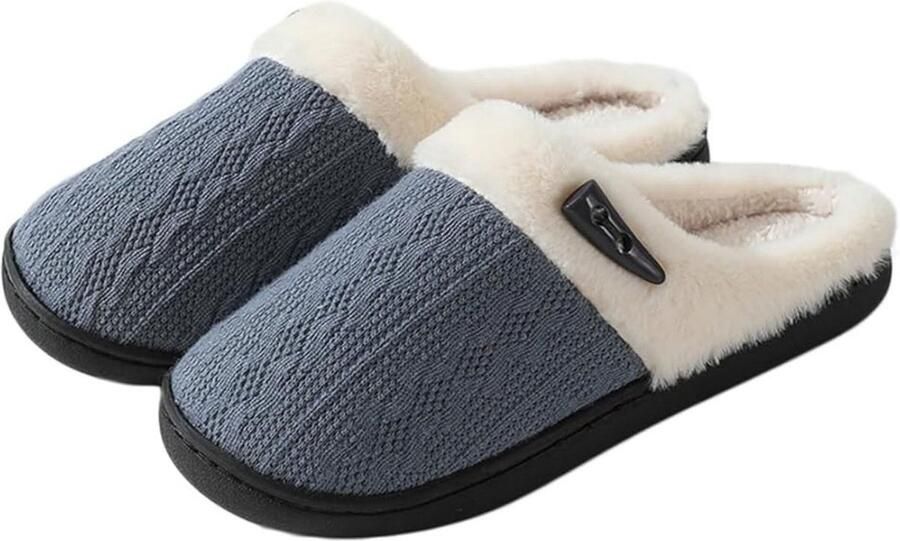Zachte pluche katoenen pantoffels warme huisslippers antislip winterslippers casual platte schoenen unisex geschikt voor binnen en buiten