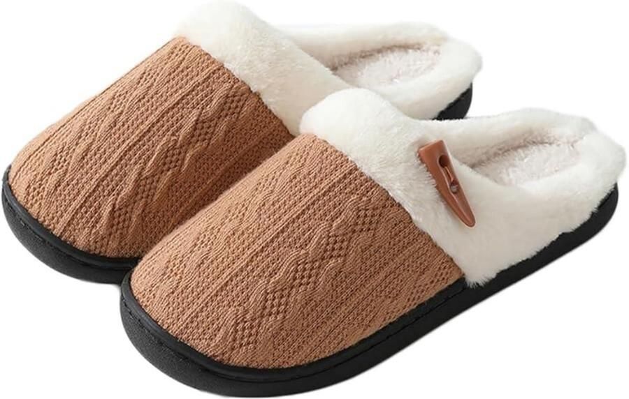 Zachte pluche katoenen pantoffels warme huisslippers antislip winterslippers casual platte schoenen unisex geschikt voor binnen en buiten