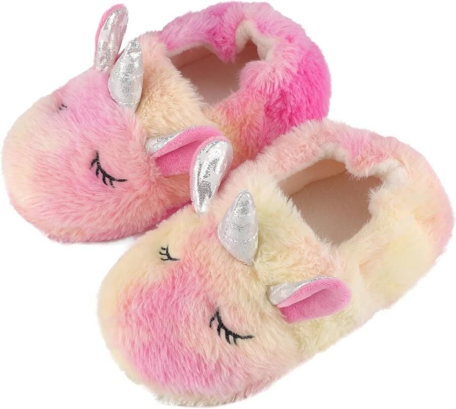 Zachte pluche pantoffels voor kinderen antislip slippers voor en