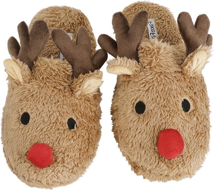 Zachte Pluche Slippers voor Stellen met Schattige Rendier Antlers Perfect voor Winter Herfst en Lente