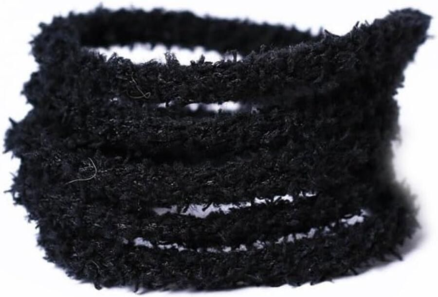 Zachte Pluche Veters 2 Paar 8 mm Ronde Fuzzy Veters Zwarte Veters voor Sneakers en Canvas Schoenen Comfortabele en Elastische Vervangingsveters