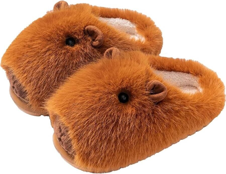 Zachte slippers in de vorm van een dier voorzien van een dikke antislipzool geschikt voor binnen buiten activiteiten-38-39-Donkere kleur