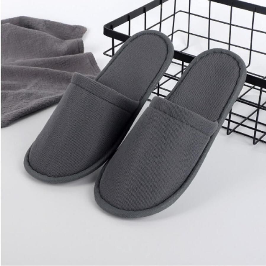Comfortabele Hotel Slippers voor Gasten Set van 10 Paar Badslippers voor nen en Ideaal voor Hotels en Kantoorgebruik (Grijs Universele Maat)