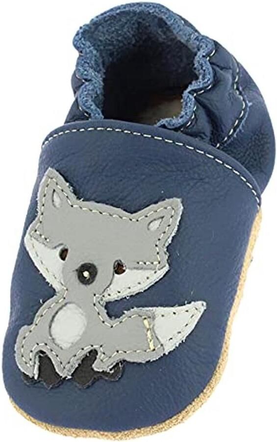 Zachte Uniseks Pantoffels voor Baby Antislip 100% Leer Warme Pluche Voering