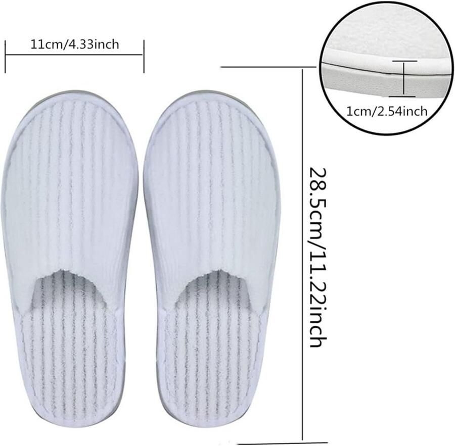 Zachte wegwerpslippers voor gasten 6 paar gesloten teen slippers van koraalfleece voor spa en hotelgebruik
