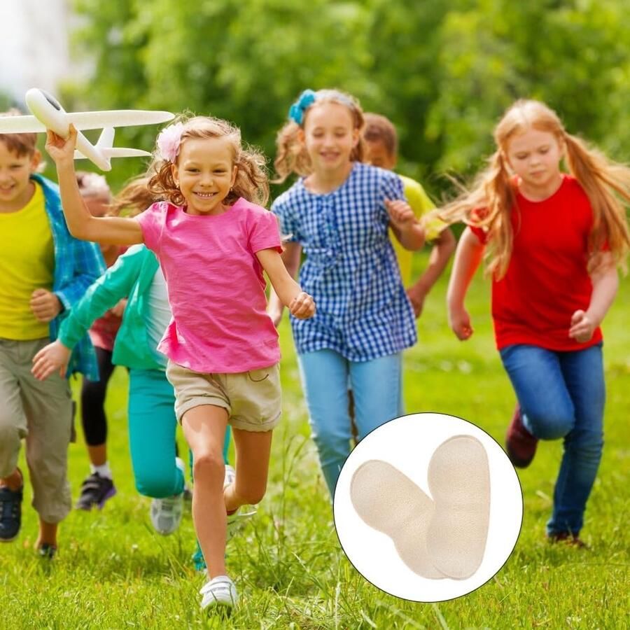 Zachte zelfklevende hielkussens voor kinder- en damesschoenen anti-slip hielinzetstukken tegen wrijving en blaren (beige)