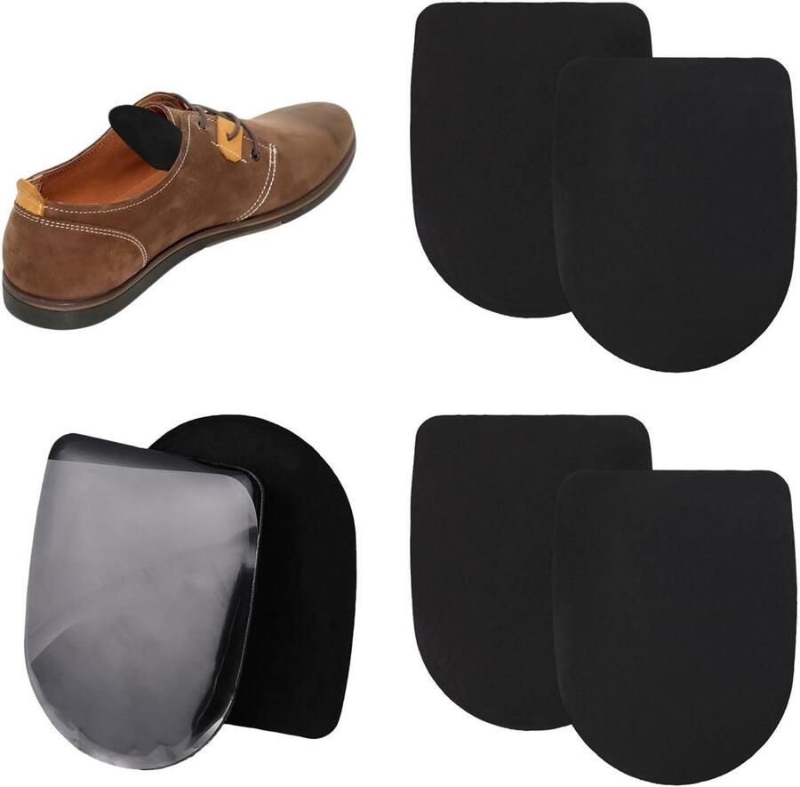 3 Paar zelfklevende schoentongkussens comfortabele hielkussens voor te grote schoenen perfect voor sneakers en laarzen (zwart)