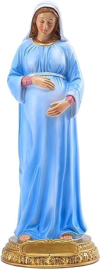 Zalati Standbeeld Maagd Maria Sculptuur Zwangerschap Standbeeld Religieuze Hars Ambachten Ornamenten voor Katholieke Religieuze Tuin Woondecoratie